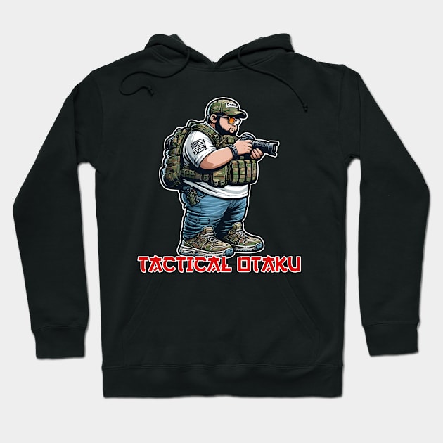 Tactical Otaku Hoodie by Rawlifegraphic